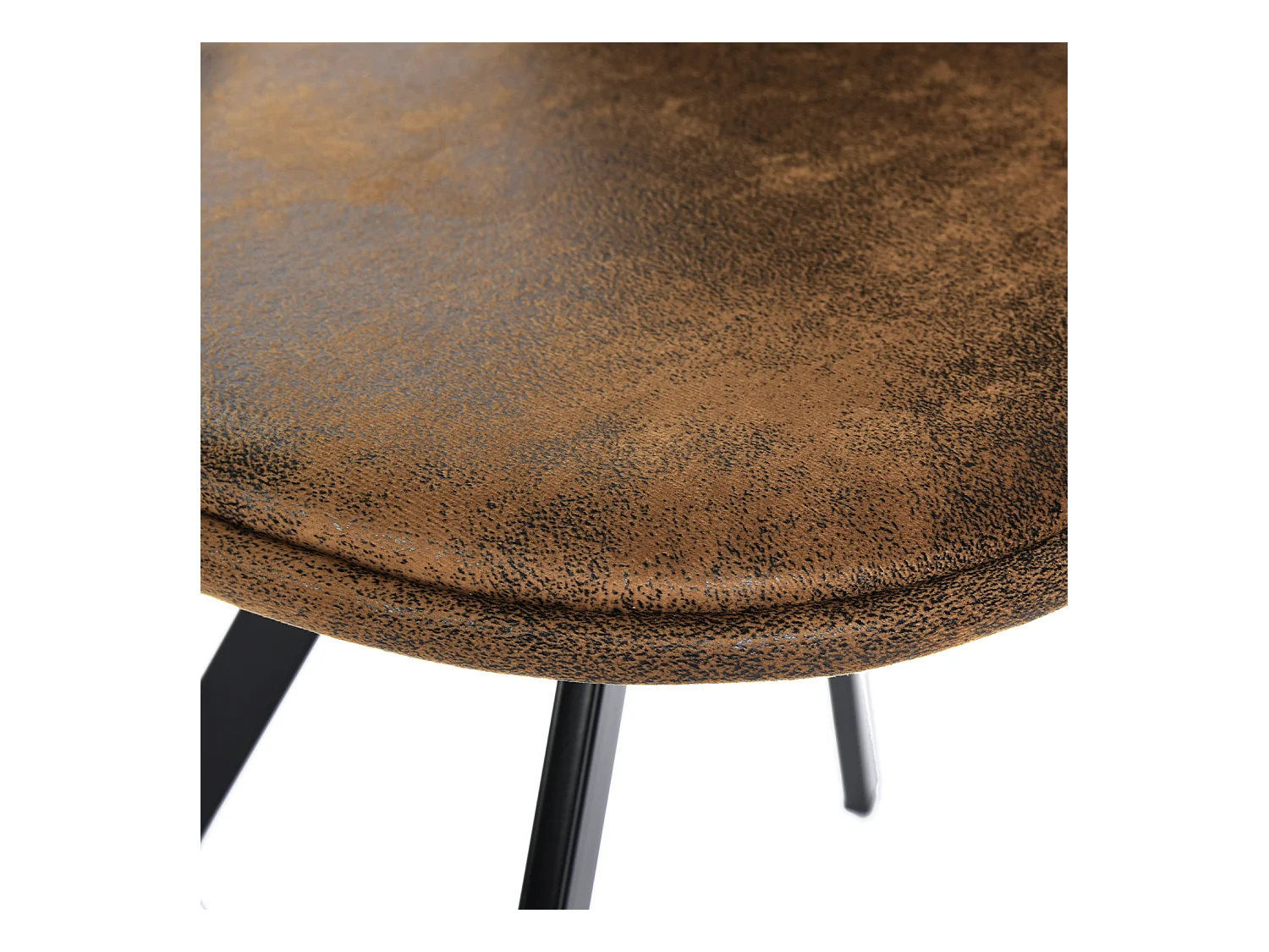 Lot de 4 chaises de salle à manger suède marron pivotant et pieds noirs SUNFLOWER SUEDE BROWN 4PCS