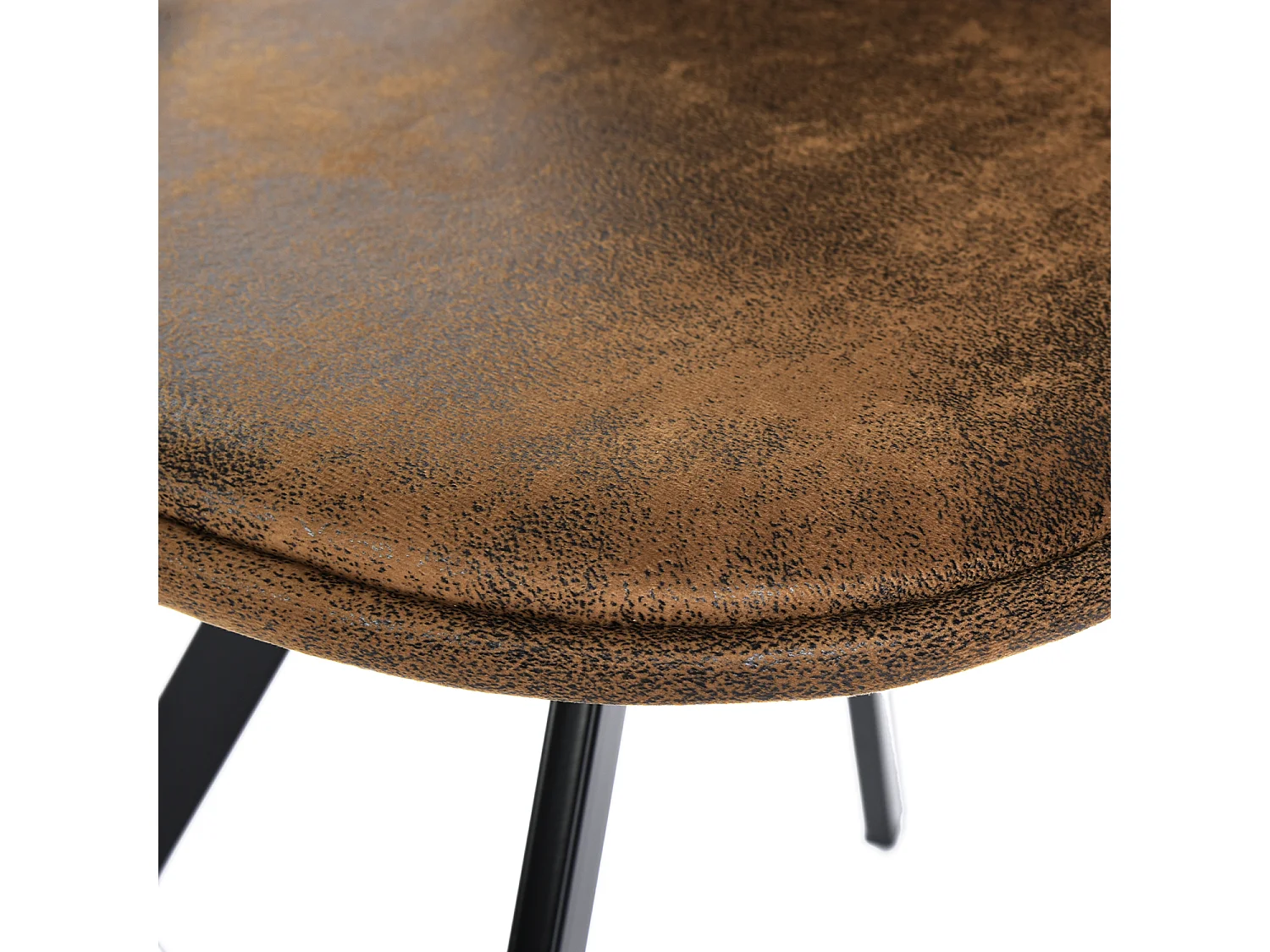 Lot de 4 chaises de salle à manger suède marron pivotant et pieds noirs SUNFLOWER SUEDE BROWN 4PCS