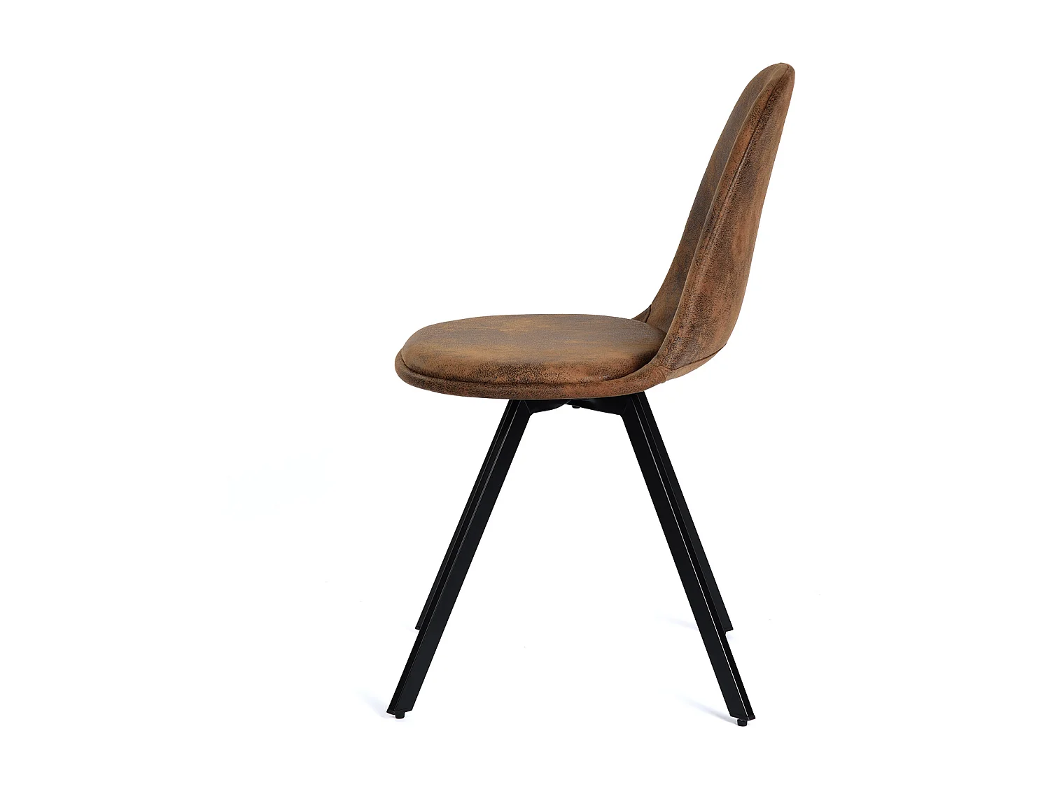 Lot de 4 chaises de salle à manger suède marron pivotant et pieds noirs SUNFLOWER SUEDE BROWN 4PCS