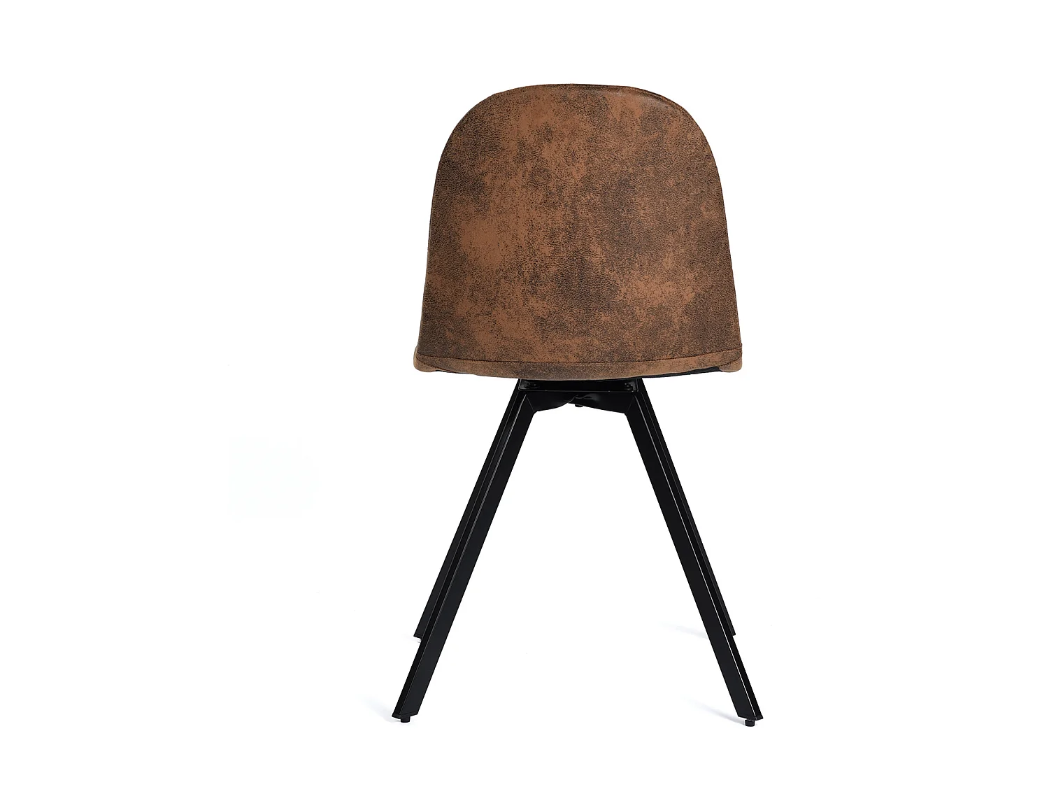 Lot de 4 chaises de salle à manger suède marron pivotant et pieds noirs SUNFLOWER SUEDE BROWN 4PCS