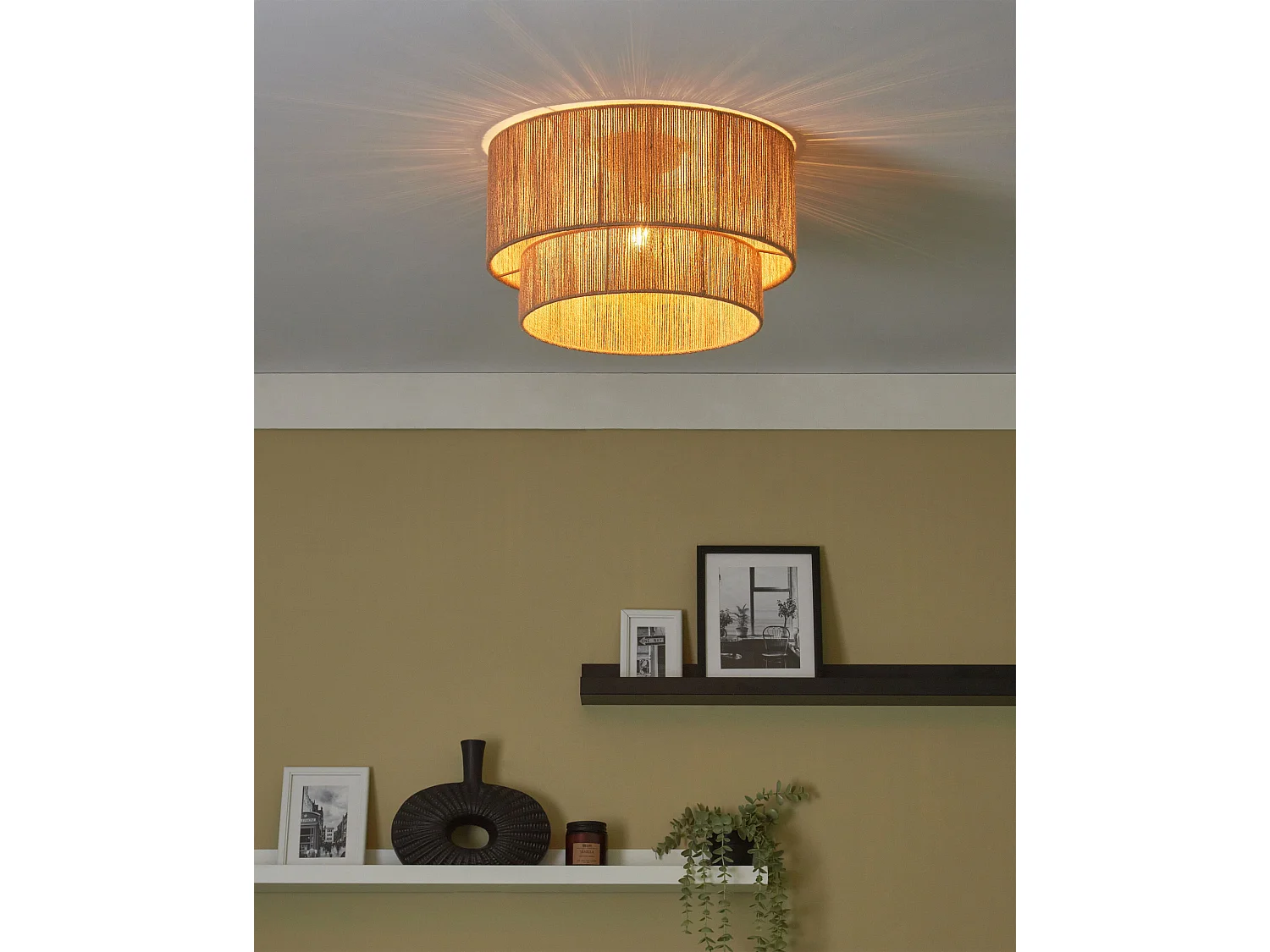 Ceiling Lamp DORING Jute Natural
