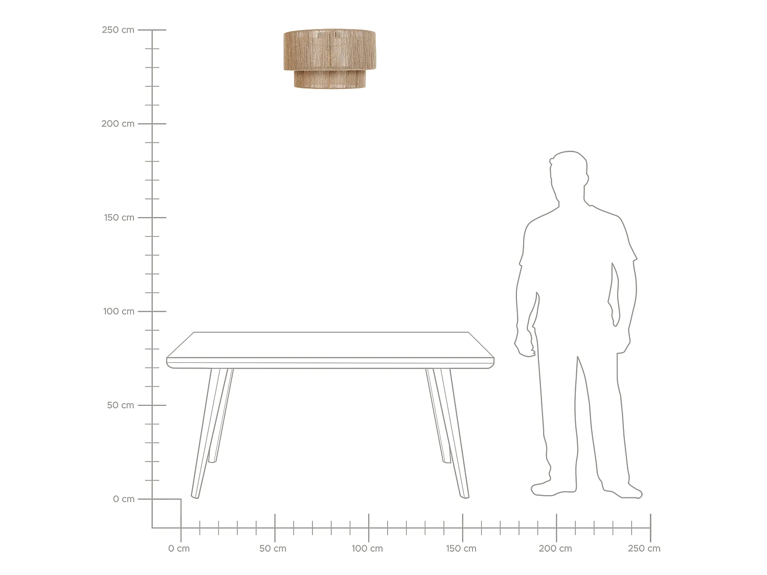 Ceiling Lamp DORING Jute Natural