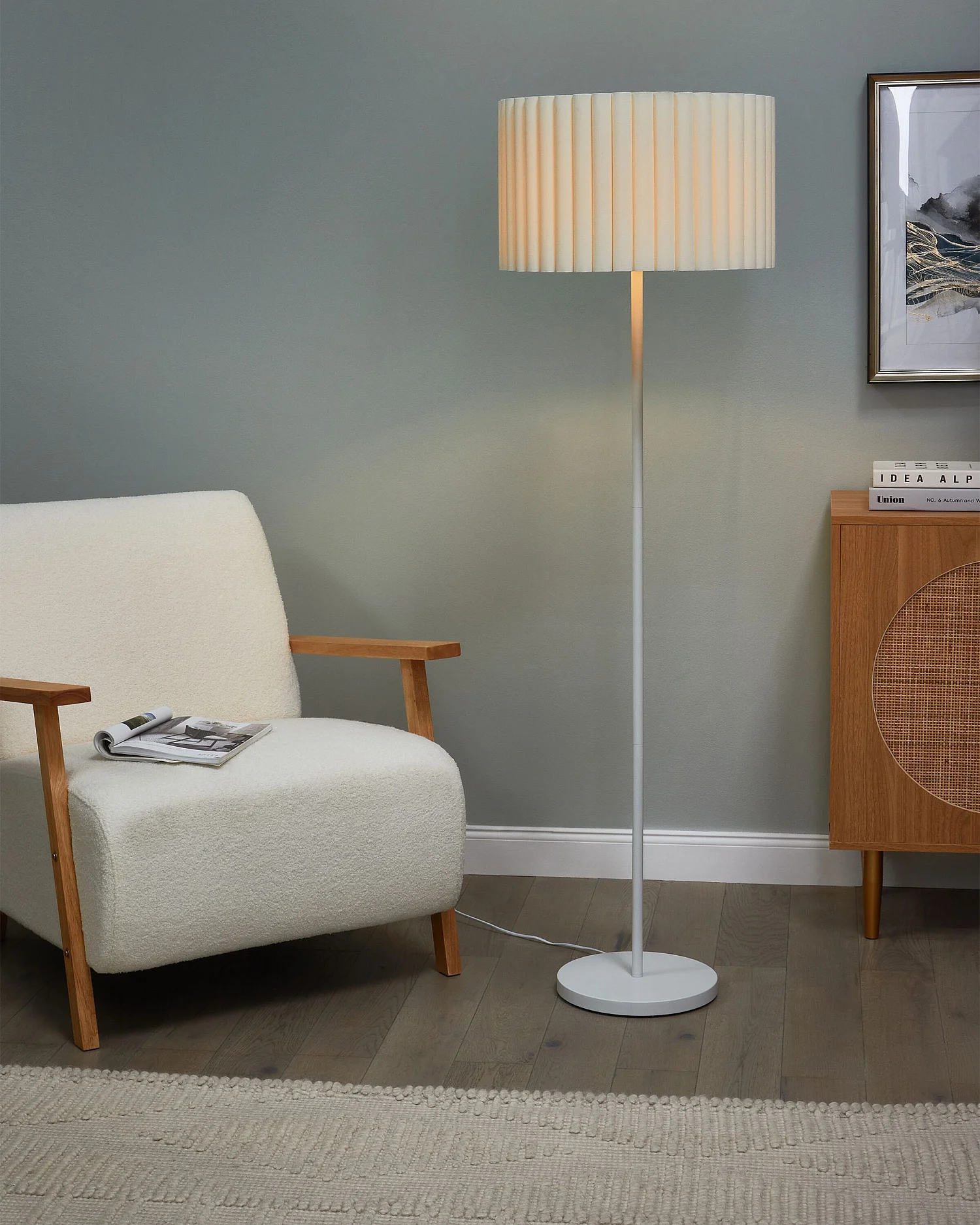 Stehlampe LOURENS Metall Creme