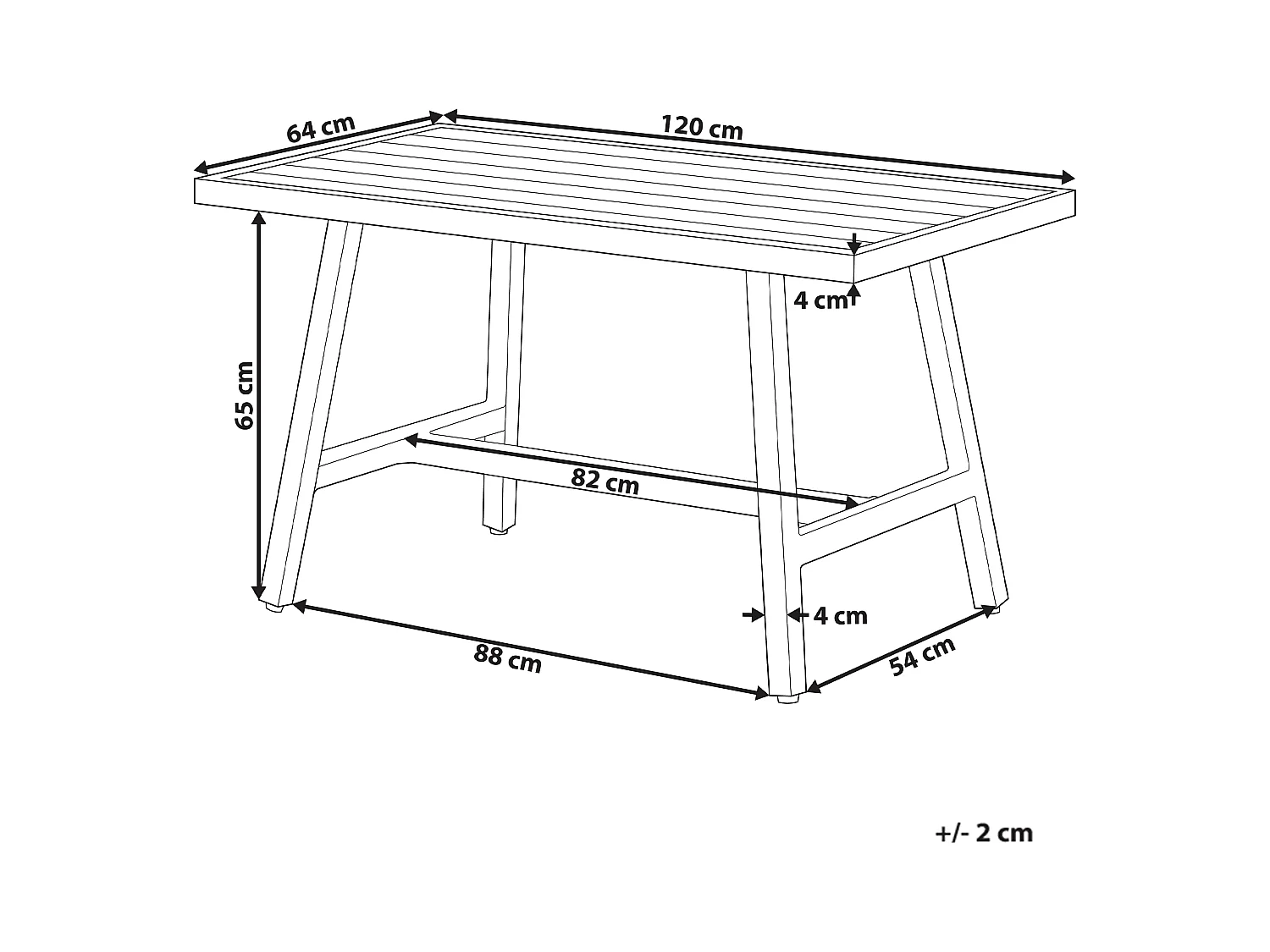 Gartentisch FRATTE 120 cm 64 cm Metall Weiss
