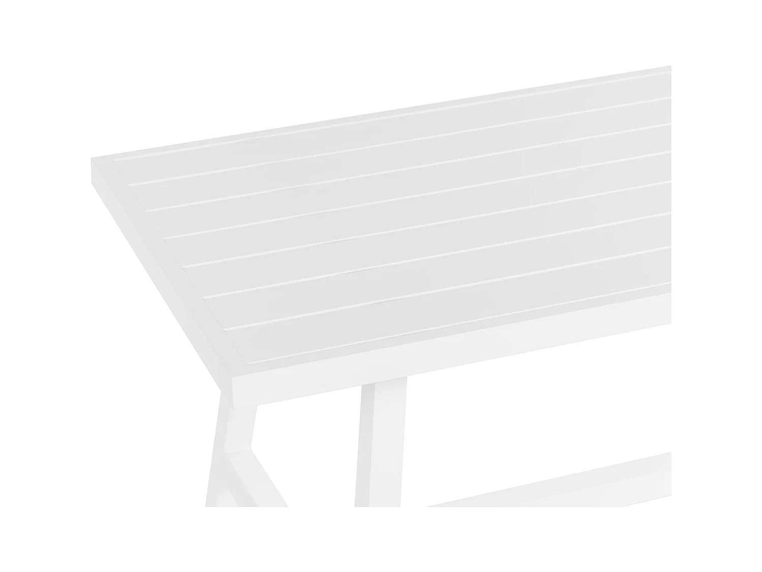 Gartentisch FRATTE 120 cm 64 cm Metall Weiss