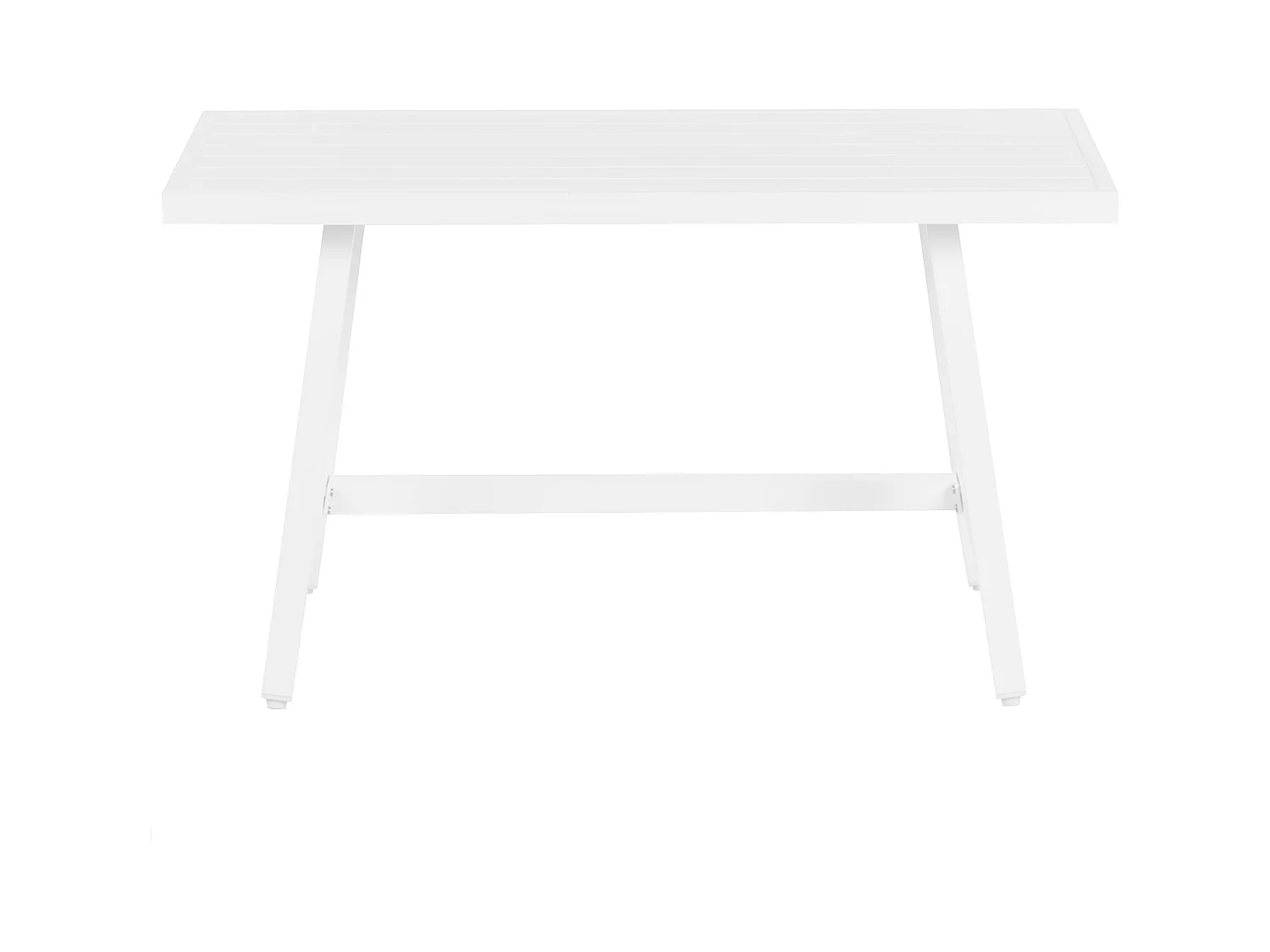 Gartentisch FRATTE 120 cm 64 cm Metall Weiss