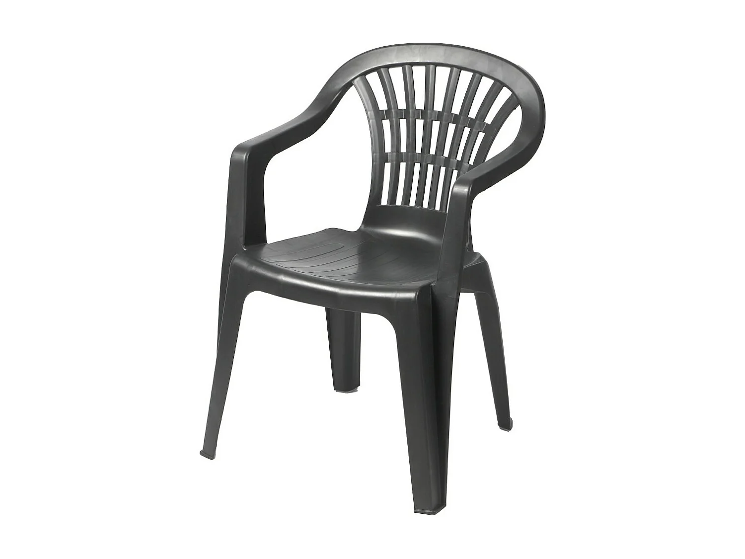 Lot de 4 chaises de jardin coloris gris anthracite 58x56xH80cm