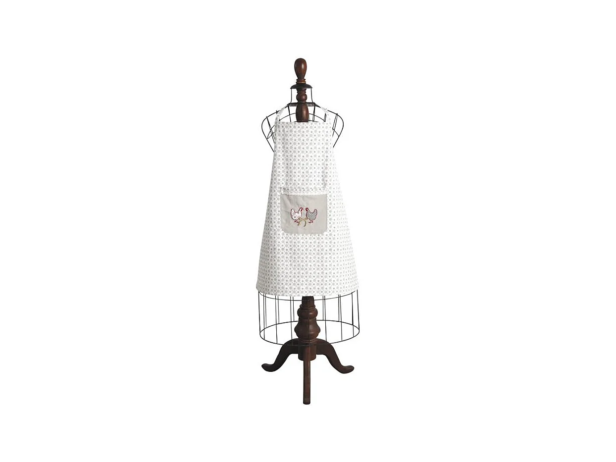 Tablier en coton et lin poule