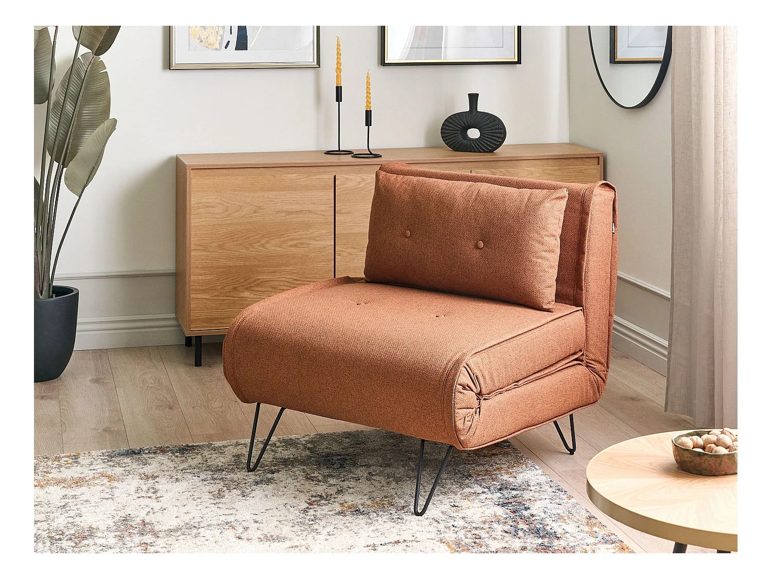 Fauteuil convertible VESTFOLD Tissu Orange