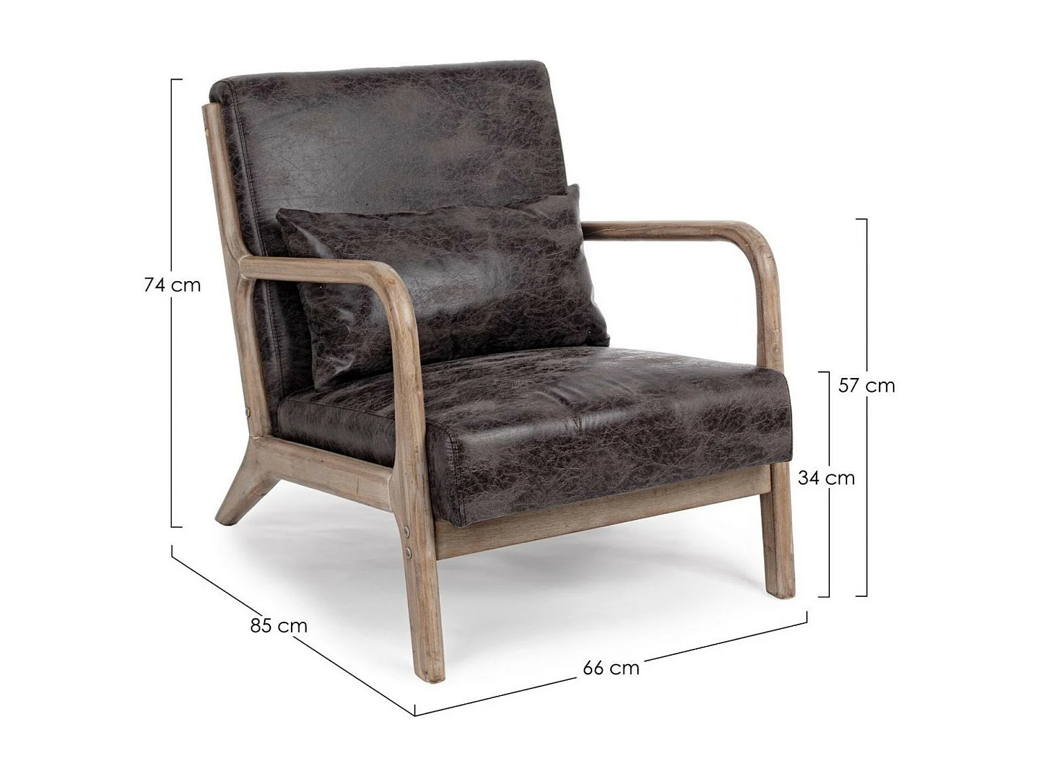 Fauteuil avec accoudoirs en lin matelassé - SEVENTIES