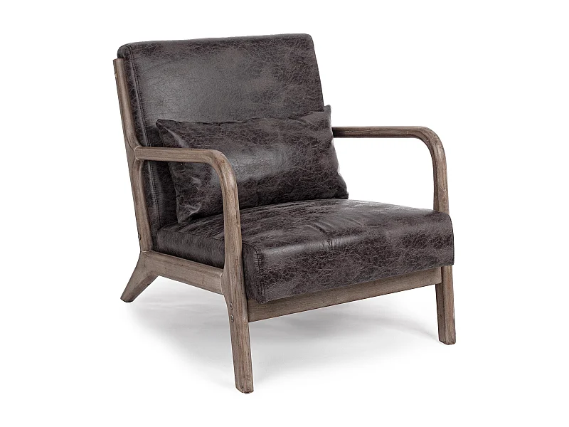 Fauteuil avec accoudoirs en lin matelassé - SEVENTIES