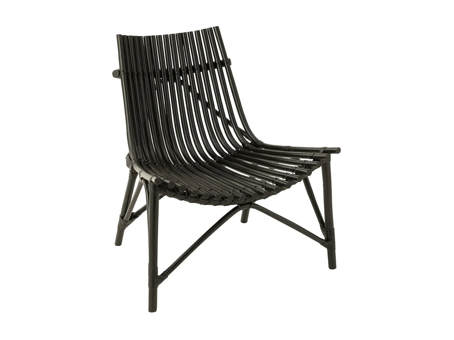 Fauteuil Design en Rotin "Margery" 84cm Noir