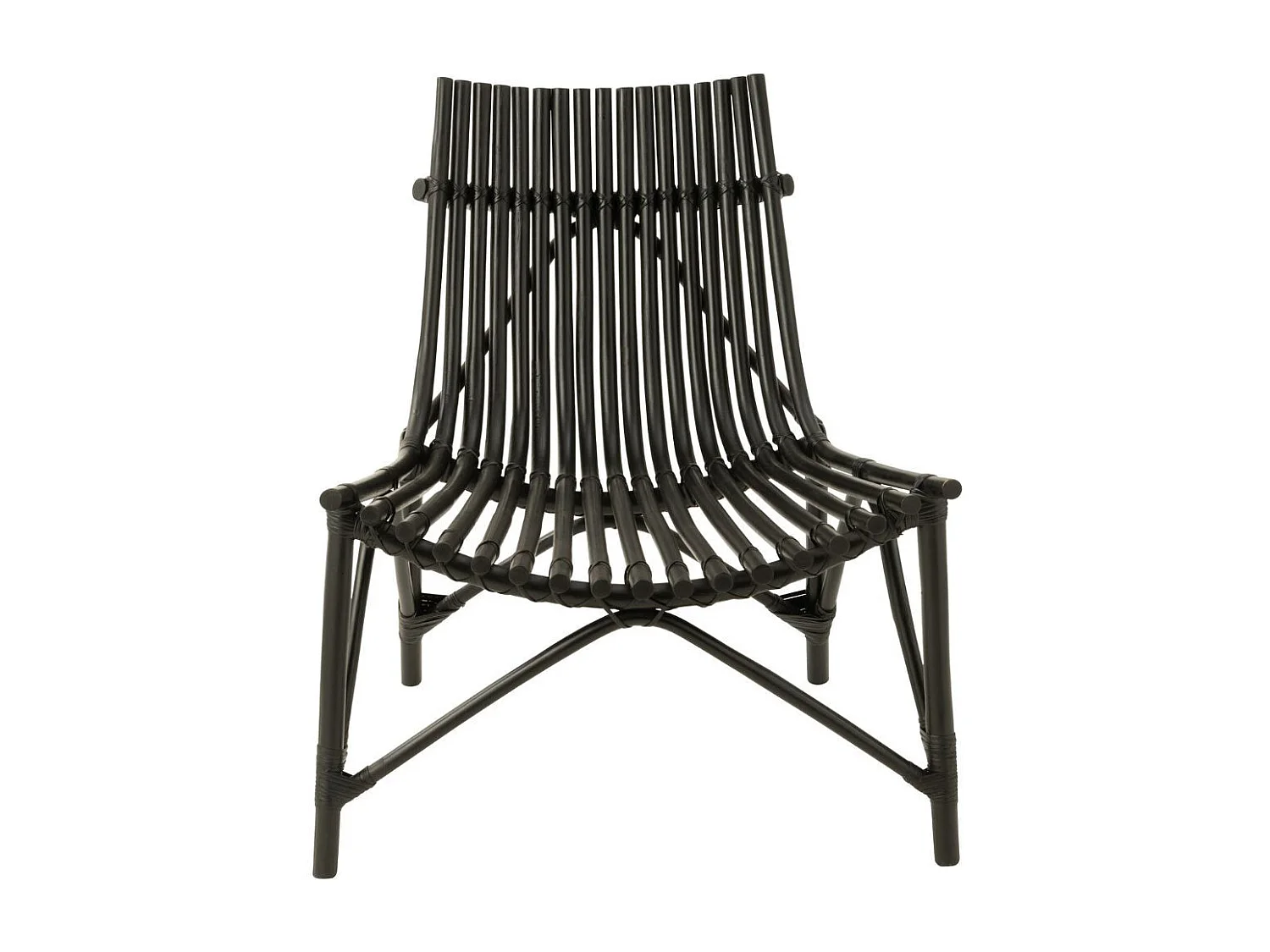 Fauteuil Design en Rotin "Margery" 84cm Noir