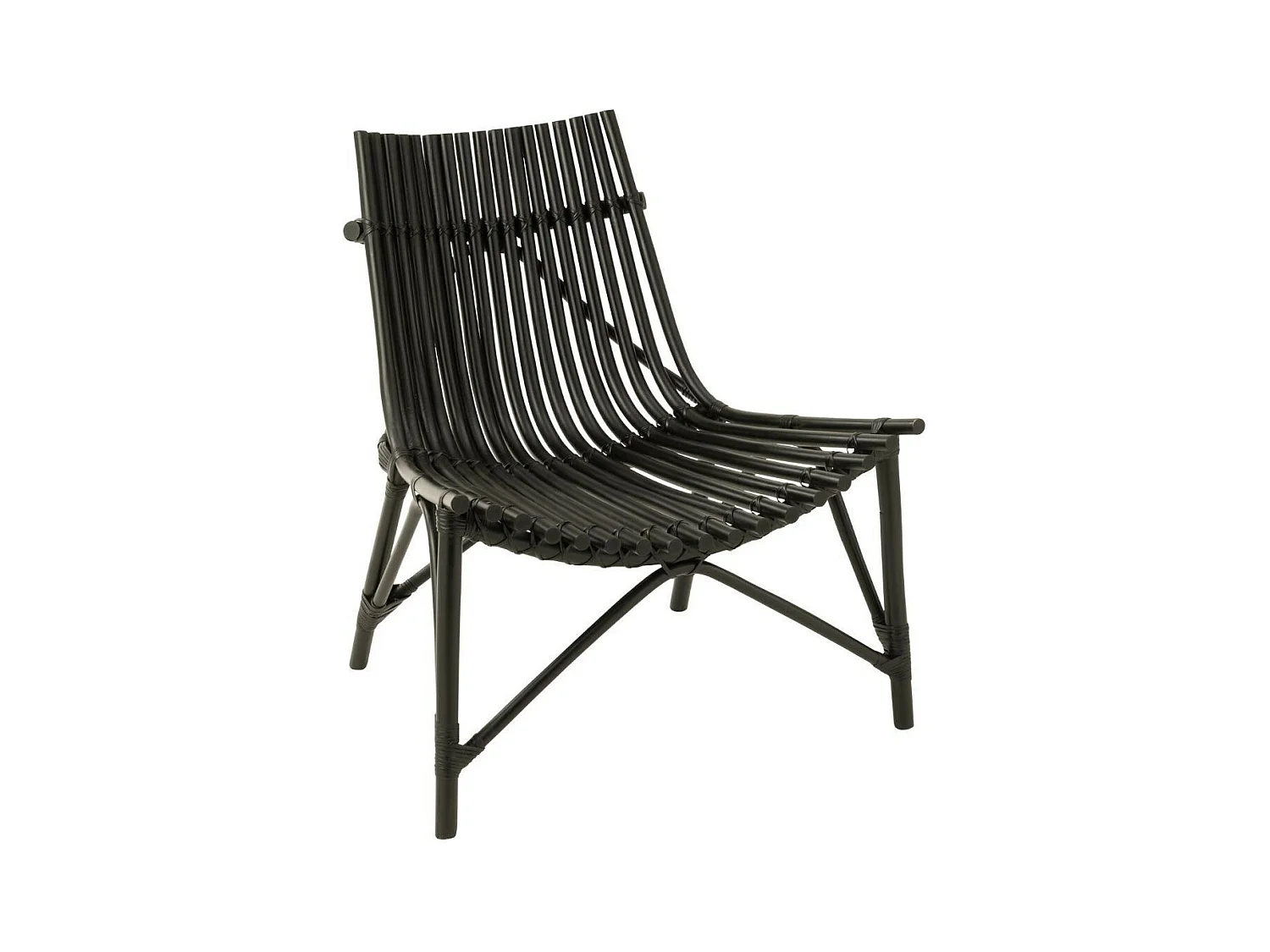 Fauteuil Design en Rotin "Margery" 84cm Noir