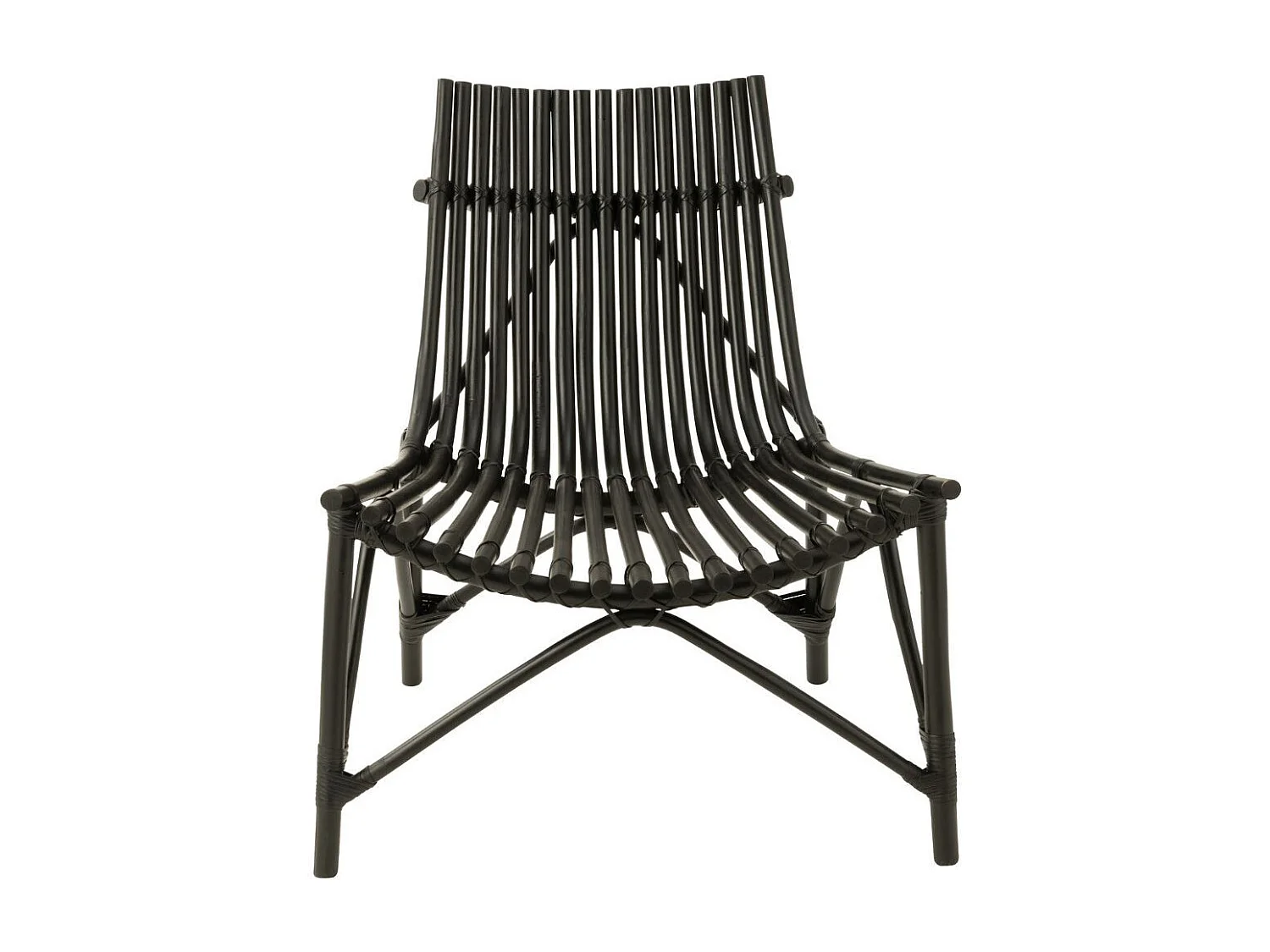 Fauteuil Design en Rotin "Margery" 84cm Noir
