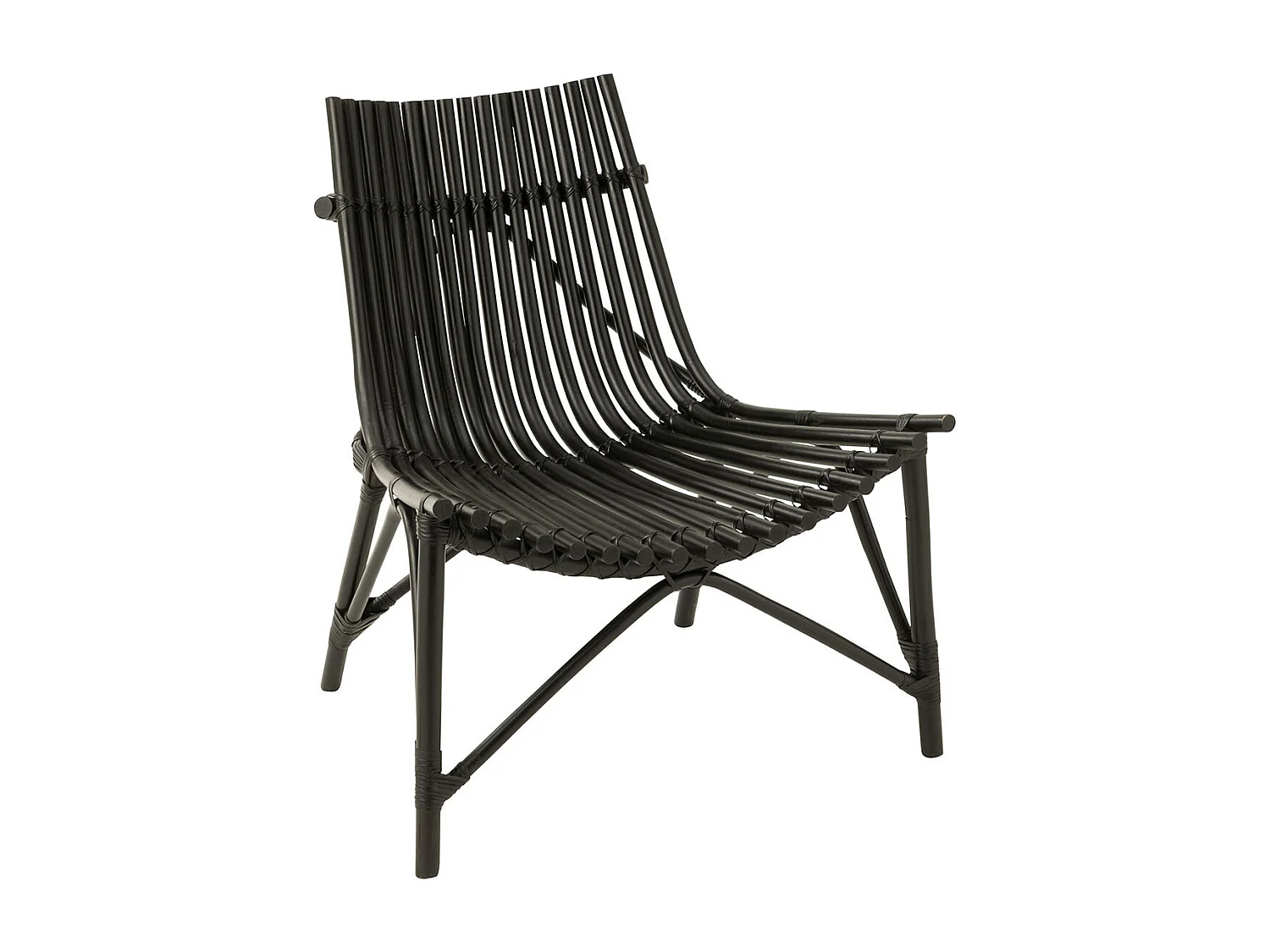 Fauteuil Design en Rotin "Margery" 84cm Noir