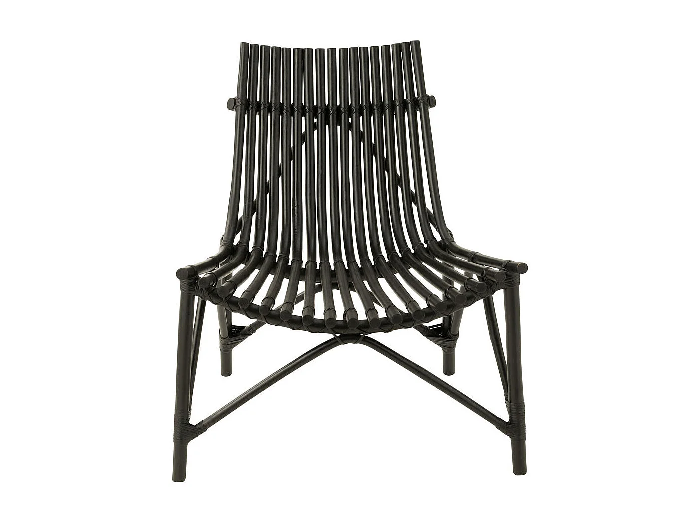 Fauteuil Design en Rotin "Margery" 84cm Noir