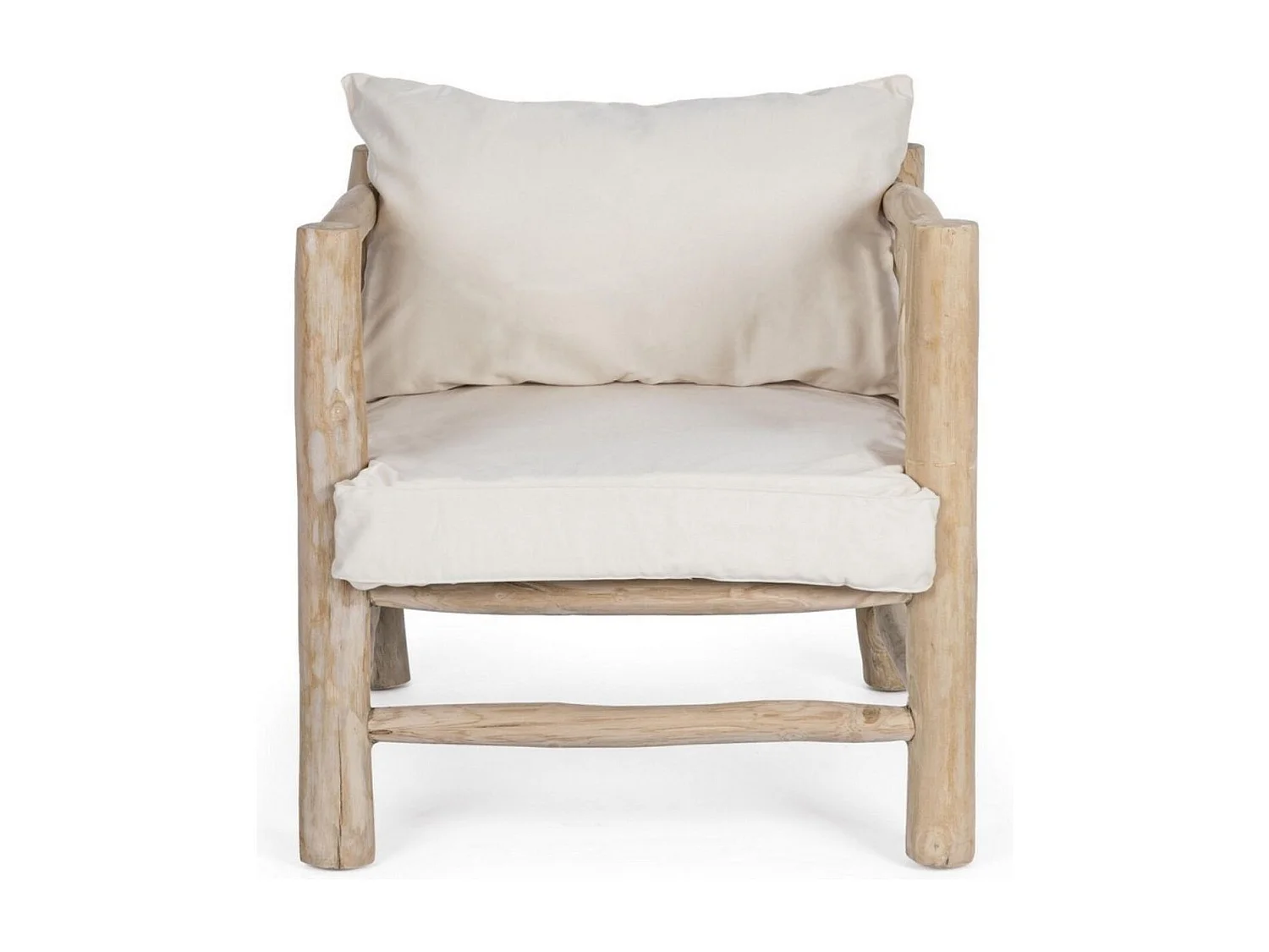 Fauteuil en teck et coussins en tissu - SAYELL