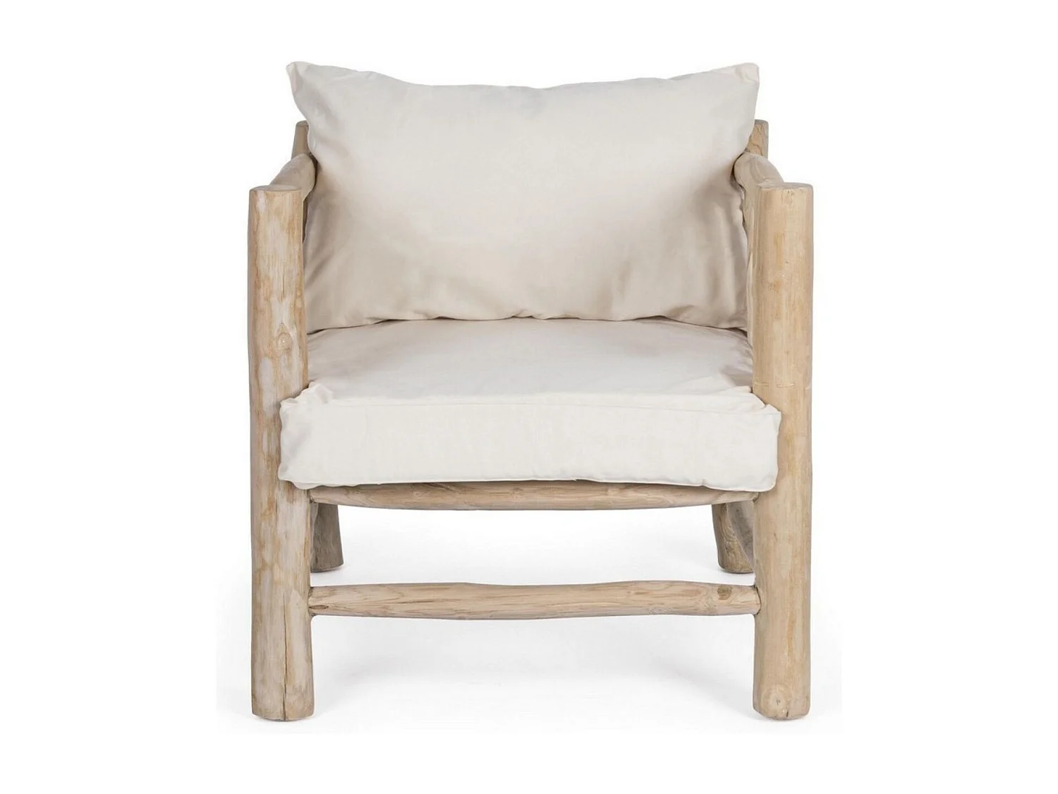 Fauteuil en teck et coussins en tissu - SAYELL