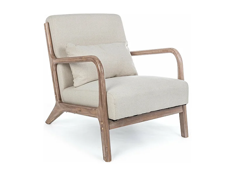 Fauteuil avec accoudoirs en lin matelassé - SEVENTIES