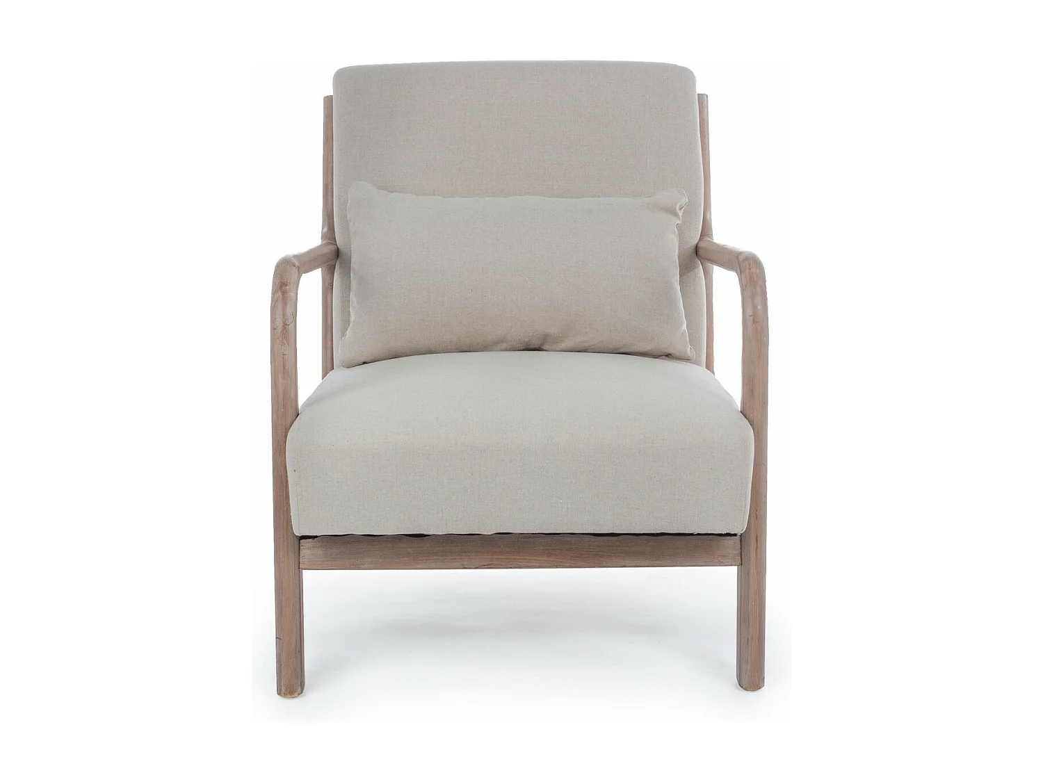 Fauteuil avec accoudoirs en lin matelassé - SEVENTIES