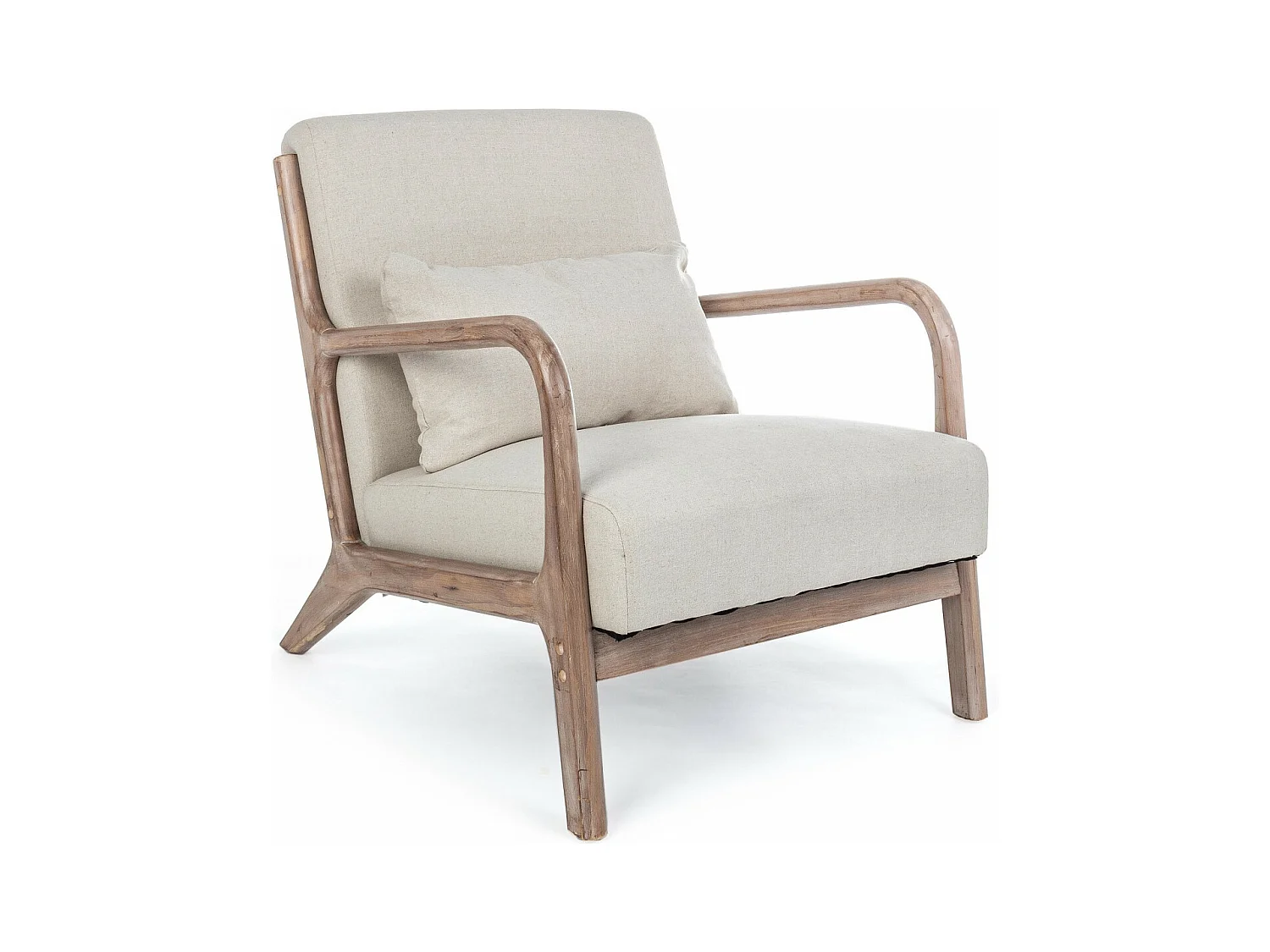 Fauteuil avec accoudoirs en lin matelassé - SEVENTIES