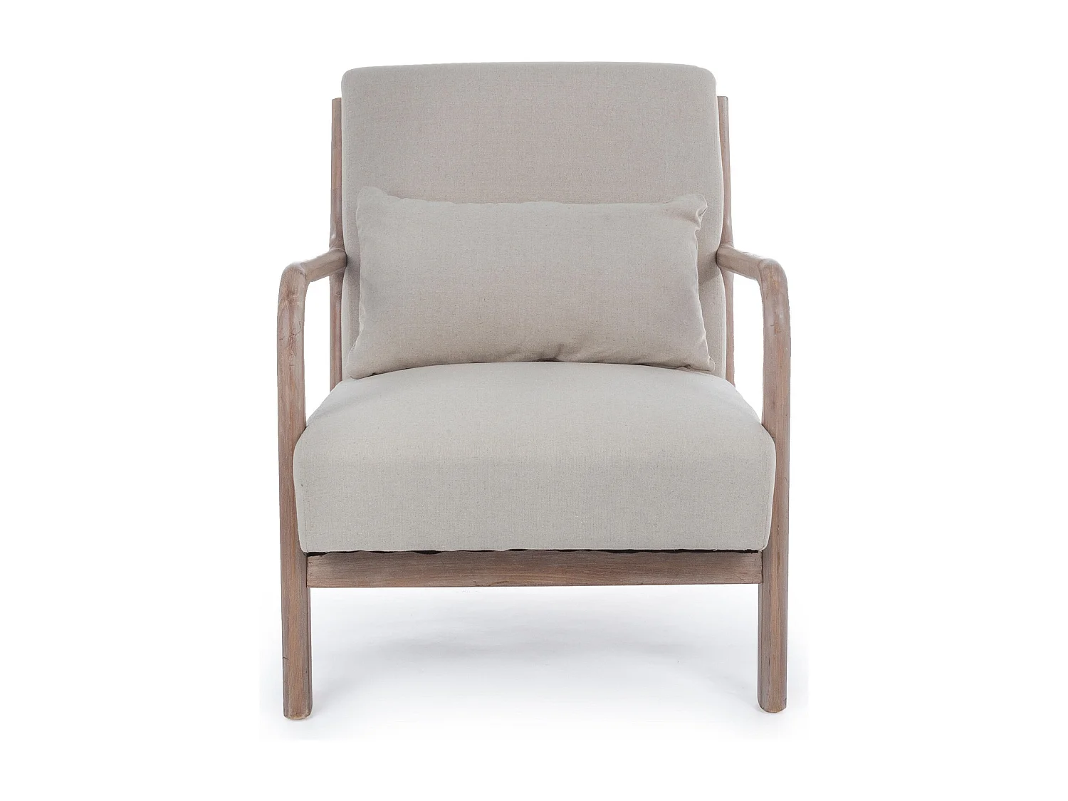 Fauteuil avec accoudoirs en lin matelassé - SEVENTIES