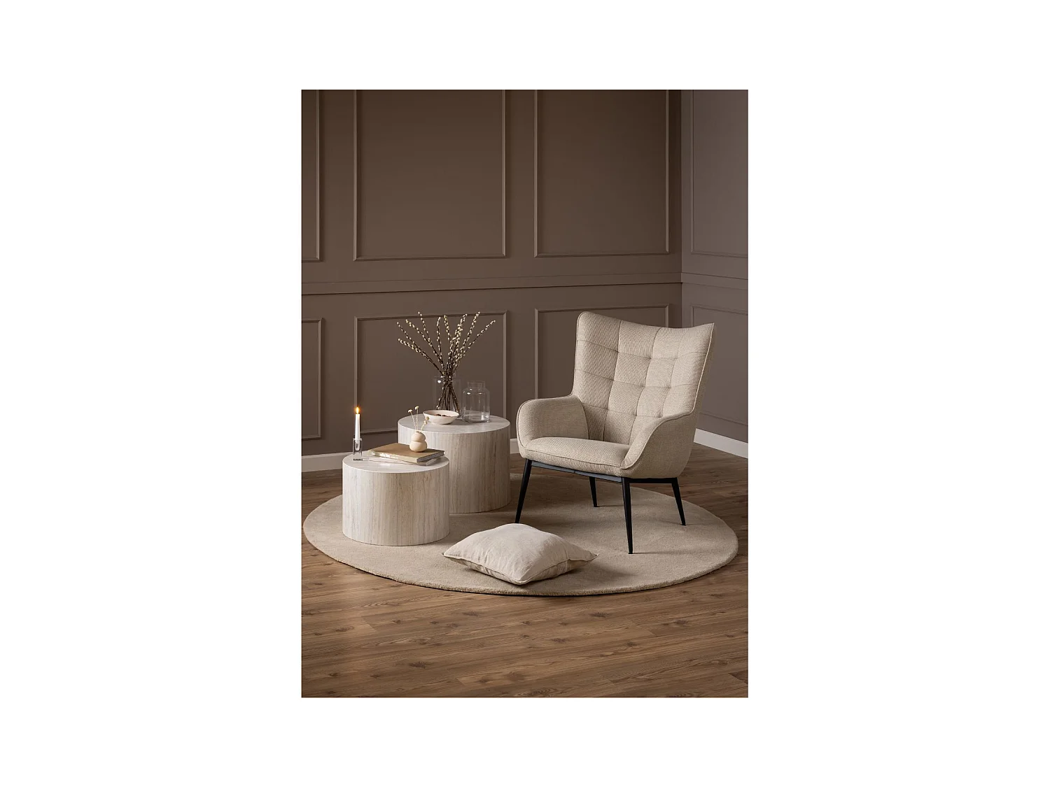 Redding Sessel Stoff beige.