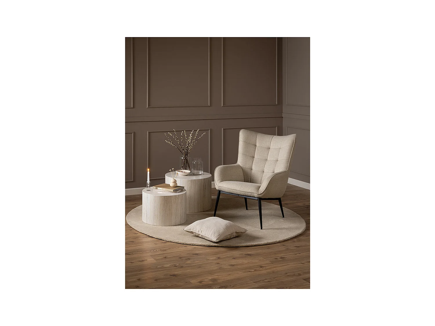 Redding Sessel Stoff beige.