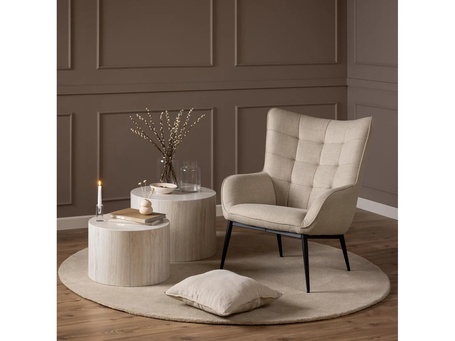 Phoenix fauteuil stof beige.