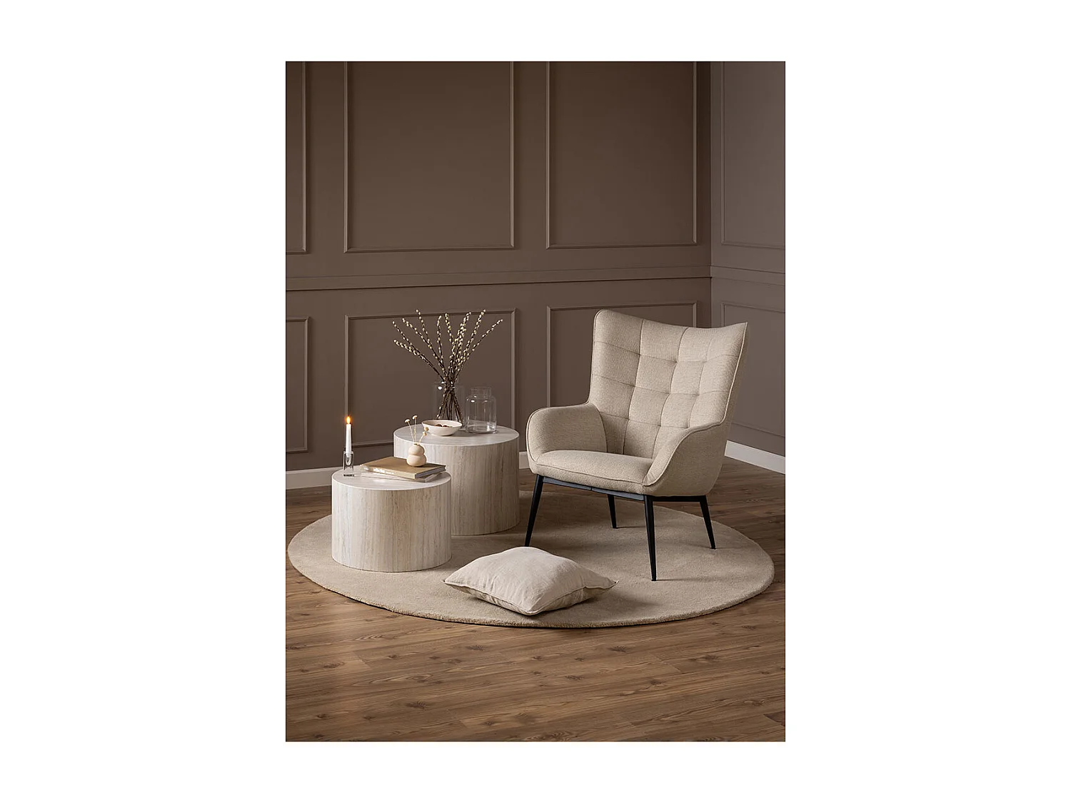 Phoenix fauteuil stof beige.