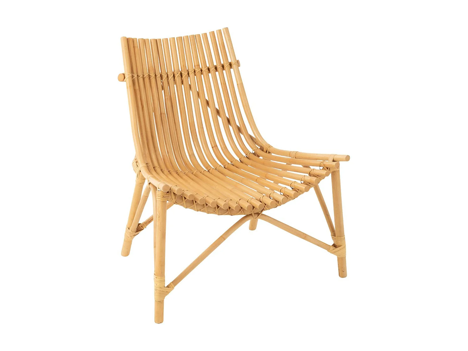 Fauteuil Design en Rotin "Margery" 84cm Naturel