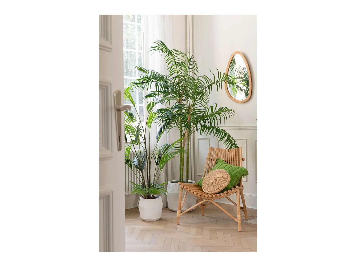 Fauteuil Design en Rotin "Margery" 84cm Naturel