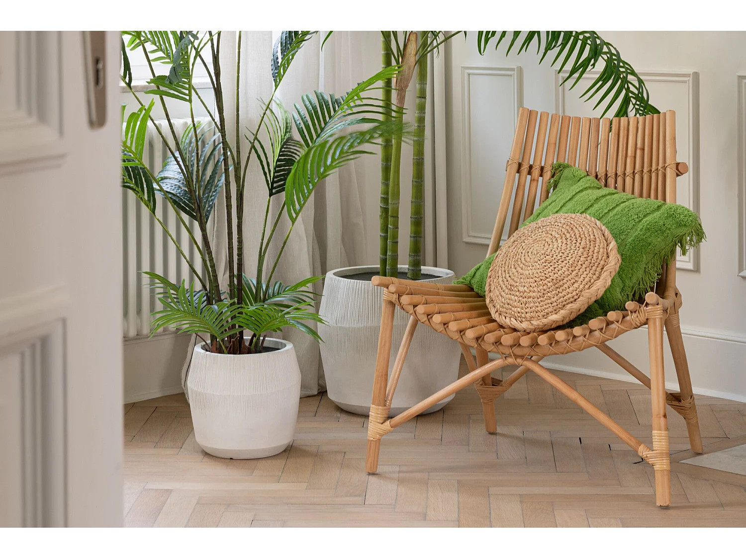 Fauteuil Design en Rotin "Margery" 84cm Naturel