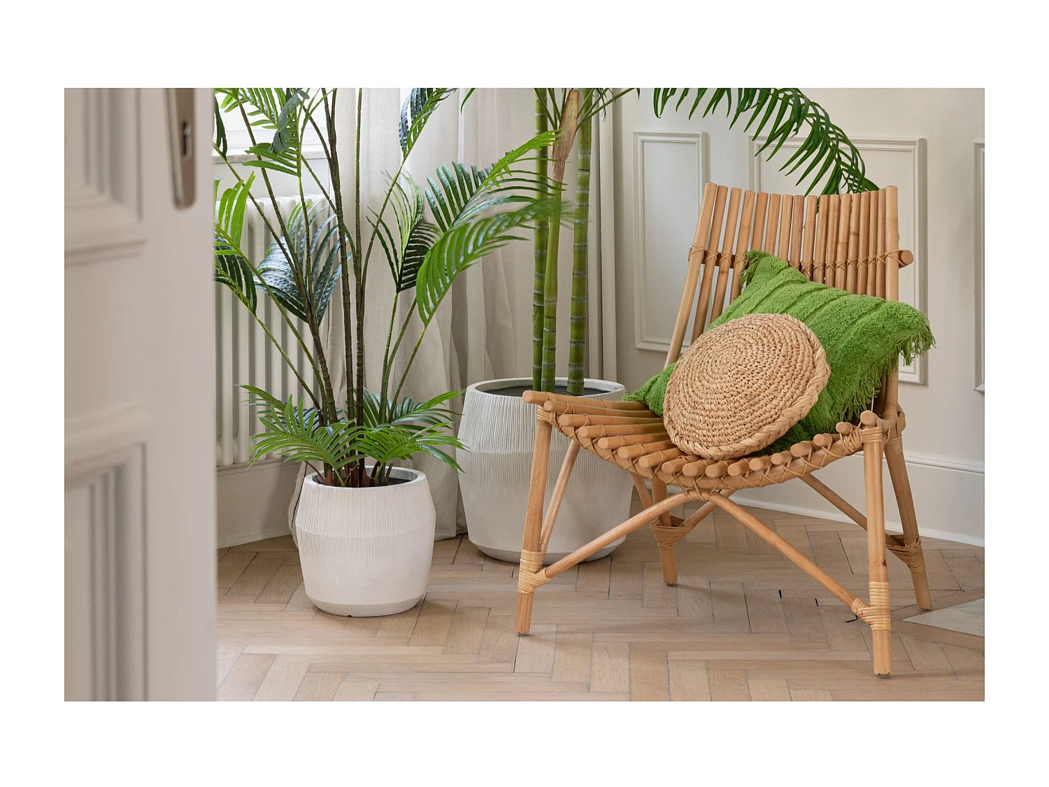 Fauteuil Design en Rotin "Margery" 84cm Naturel