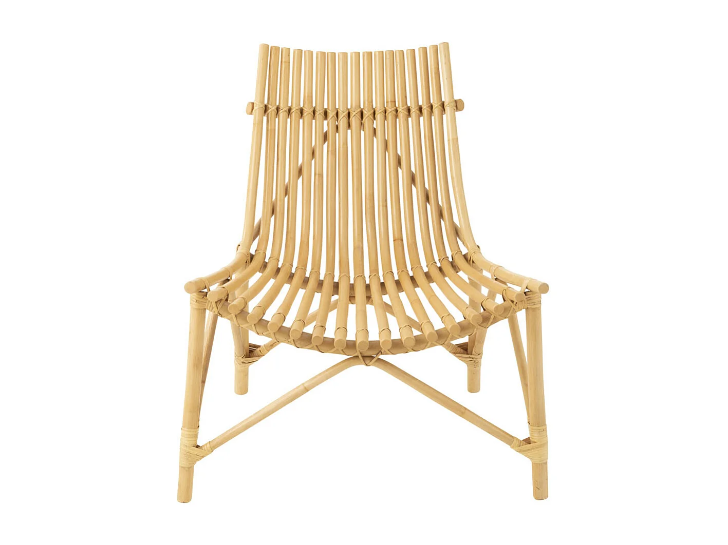 Fauteuil Design en Rotin "Margery" 84cm Naturel