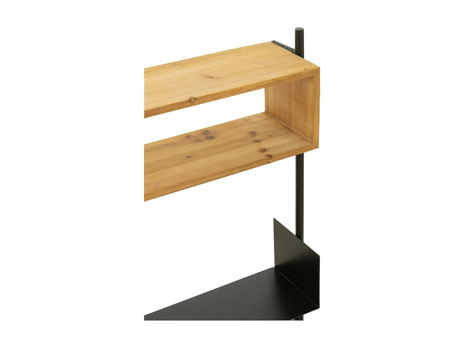 Patère Murale & Miroir "Tina" 130cm Noir & Naturel