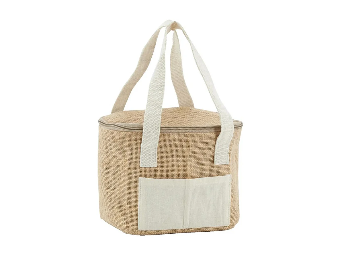 Sac lunch isotherme en jute Naturel 22x16x17