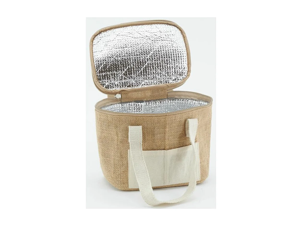Sac lunch isotherme en jute Naturel 22x16x17