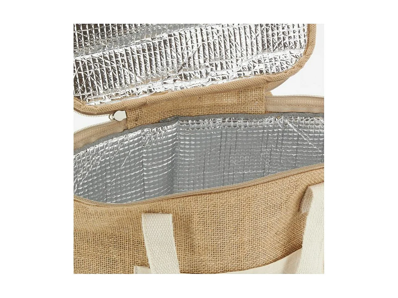 Sac lunch isotherme en jute Naturel 22x16x17