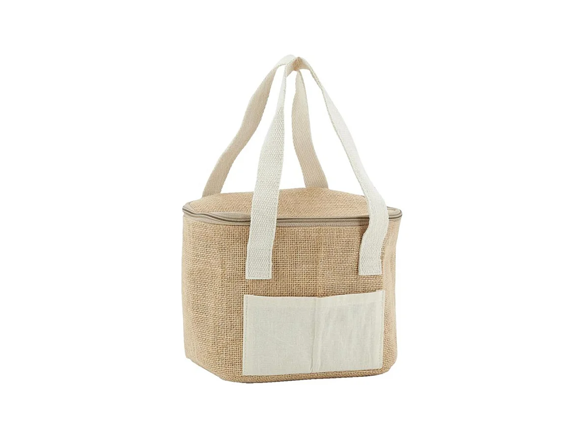Sac lunch isotherme en jute Naturel 22x16x17