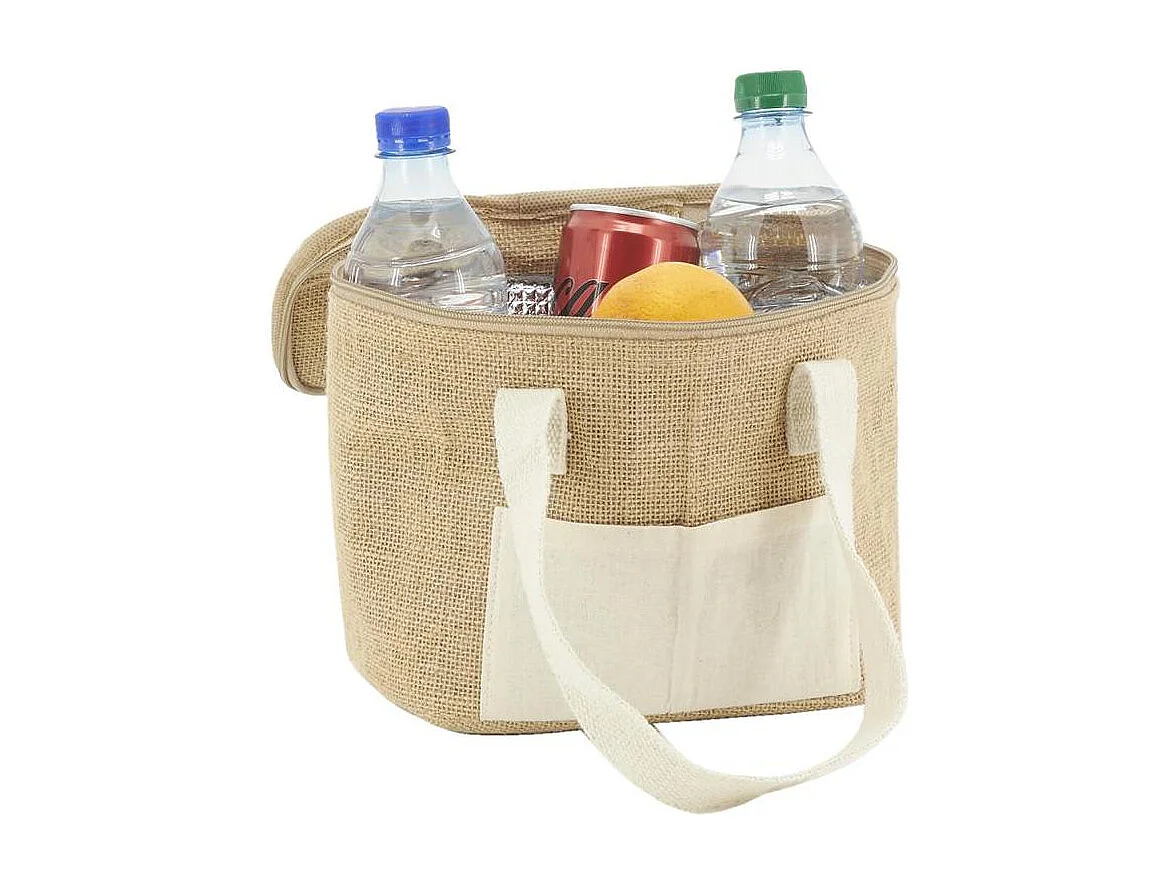 Sac lunch isotherme en jute Naturel 22x16x17