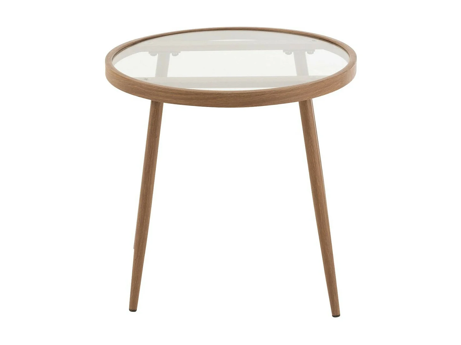 Table basse ronde en métal et verre D50 (lot de 2) - MALAGA