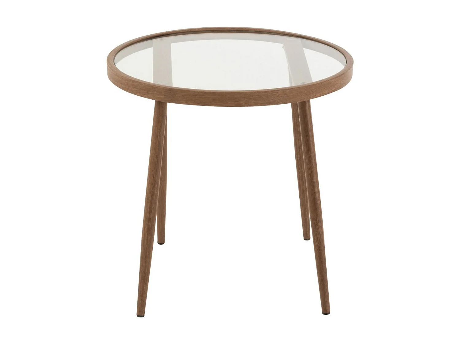 Table basse ronde en métal et verre D50 (lot de 2) - MALAGA