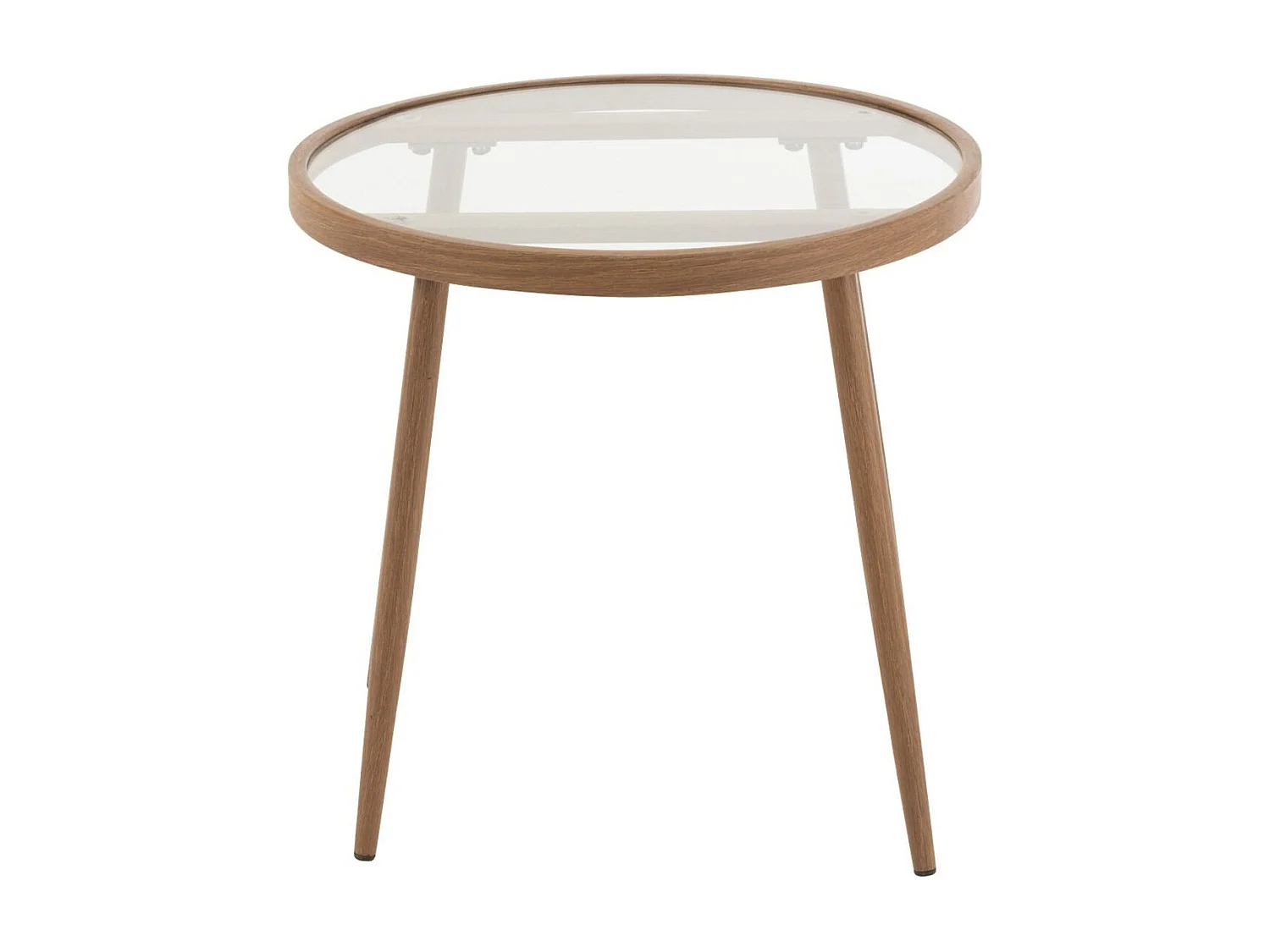 Table basse ronde en métal et verre D50 (lot de 2) - MALAGA