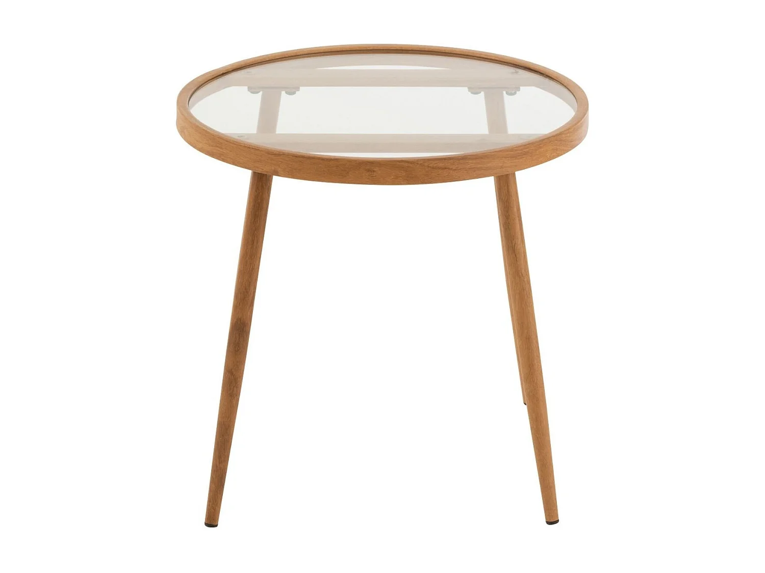 Table basse ronde en métal et verre D50 (lot de 2) - MALAGA