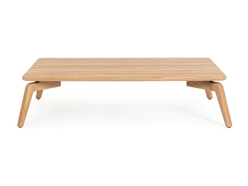 Table basse de jardin rectangulaire en teck L120 - BREHAT