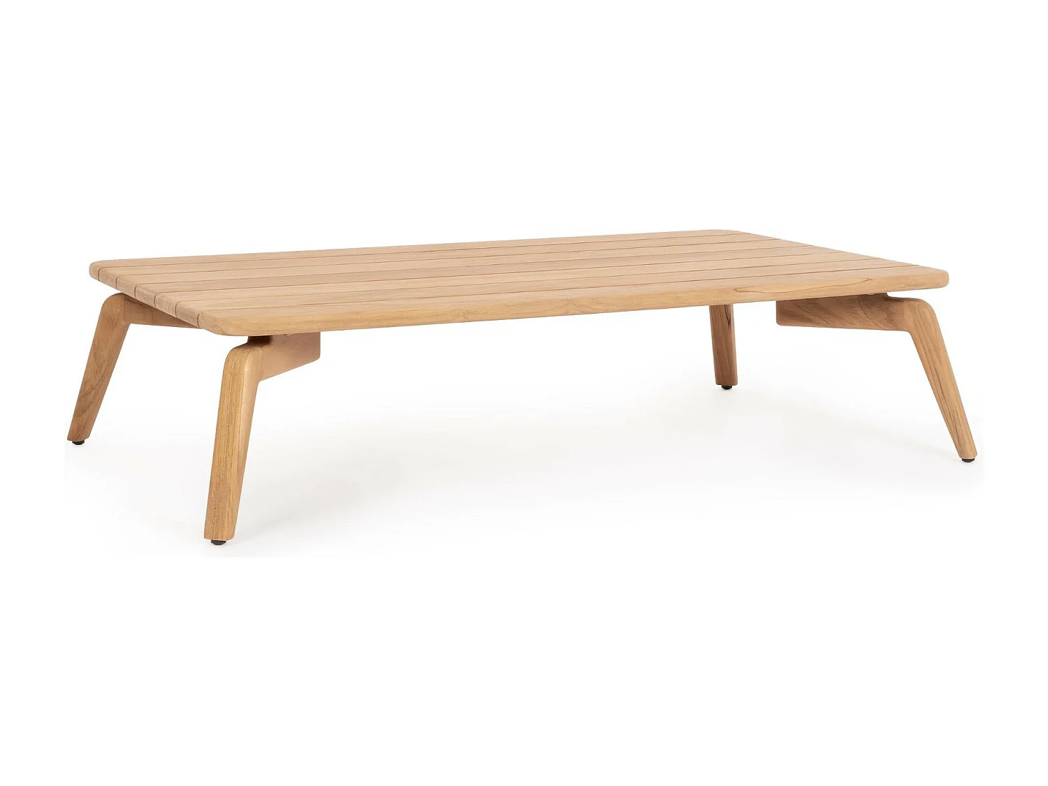 Table basse de jardin rectangulaire en teck L120 - BREHAT