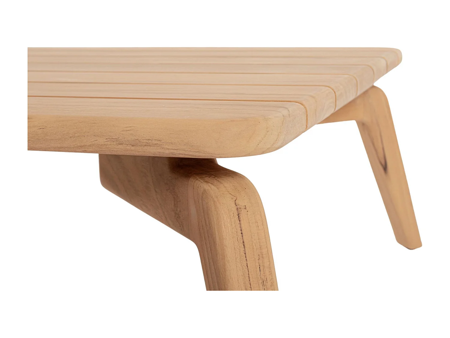 Table basse de jardin rectangulaire en teck L120 - BREHAT