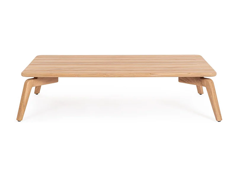 Table basse de jardin rectangulaire en teck L120 - BREHAT
